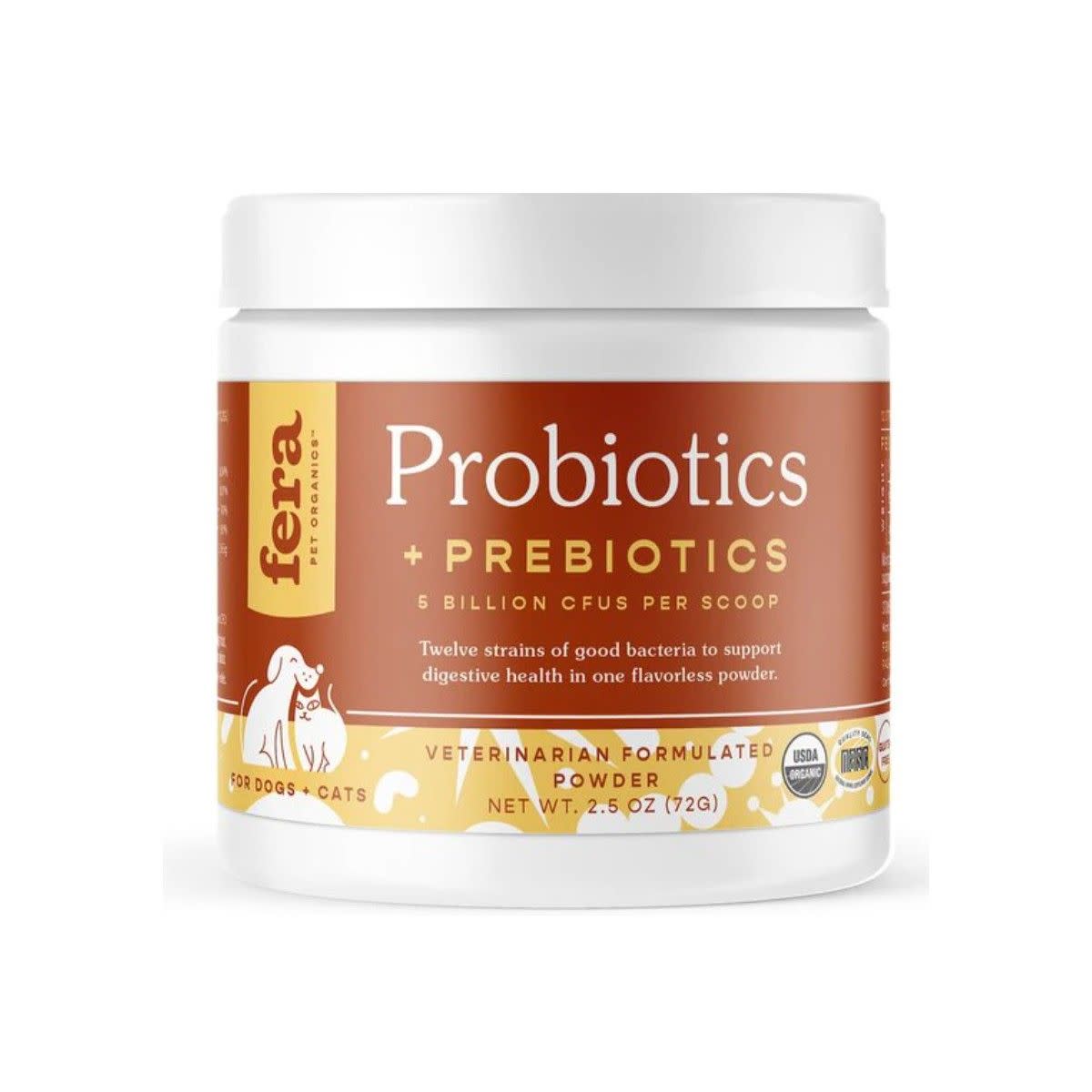 <p><a href="https://go.redirectingat.com?id=74968X1596630&url=https%3A%2F%2Fwww.chewy.com%2Ffera-pet-organics-probiotics-organic%2Fdp%2F191807&sref=https%3A%2F%2Fwww.womansday.com%2Flife%2Fpet-care%2Fg42487493%2Fprobiotics-for-dogs%2F" rel="nofollow noopener" target="_blank" data-ylk="slk:Shop Now;elm:context_link;itc:0;sec:content-canvas" class="link rapid-noclick-resp">Shop Now</a></p><p>Probiotics with Organic Prebiotics for Dogs & Cats</p><p>chewy.com</p><p>$24.95</p><span class="copyright">Fera</span>