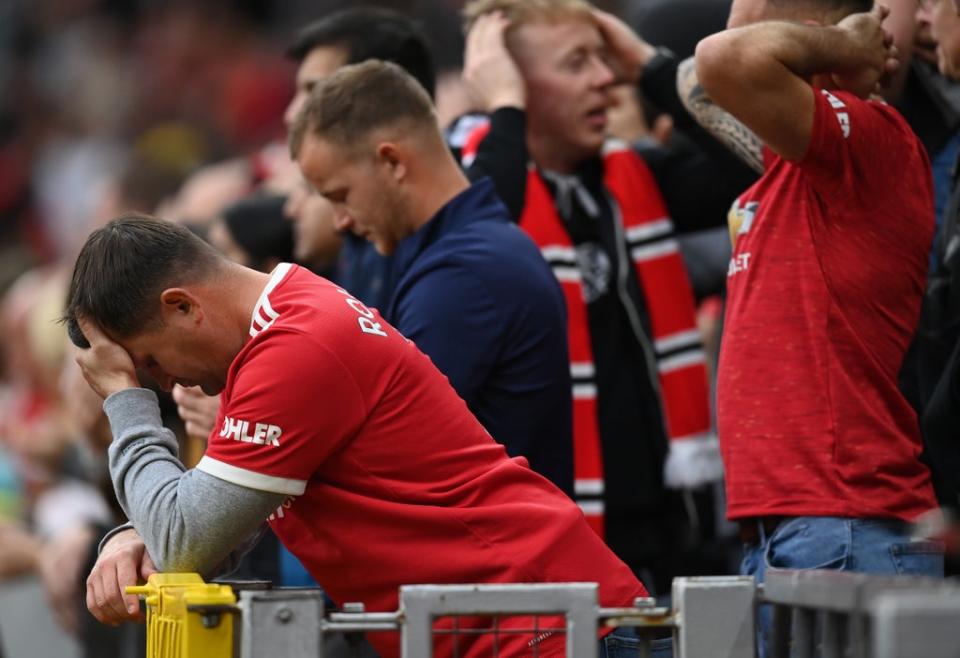 Manchester United fans react to yet another Liverpool goal (Getty)