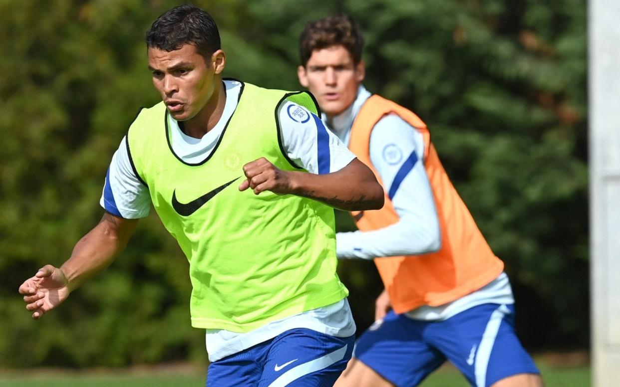 Thiago Silva training with Chelsea - GETTY IMAGES