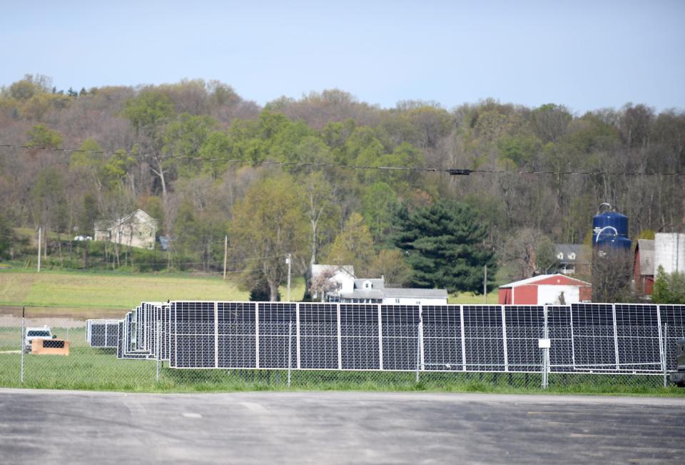 A city-owned 6.25-megawatt solar farm is seen on Seville Road in Wadsworth. The solar farm was built in 2020.