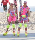 <p>Margot Robbie and Ryan Gosling keep the laughs coming on the Venice, California, set of the Barbie movie on June 27.</p>