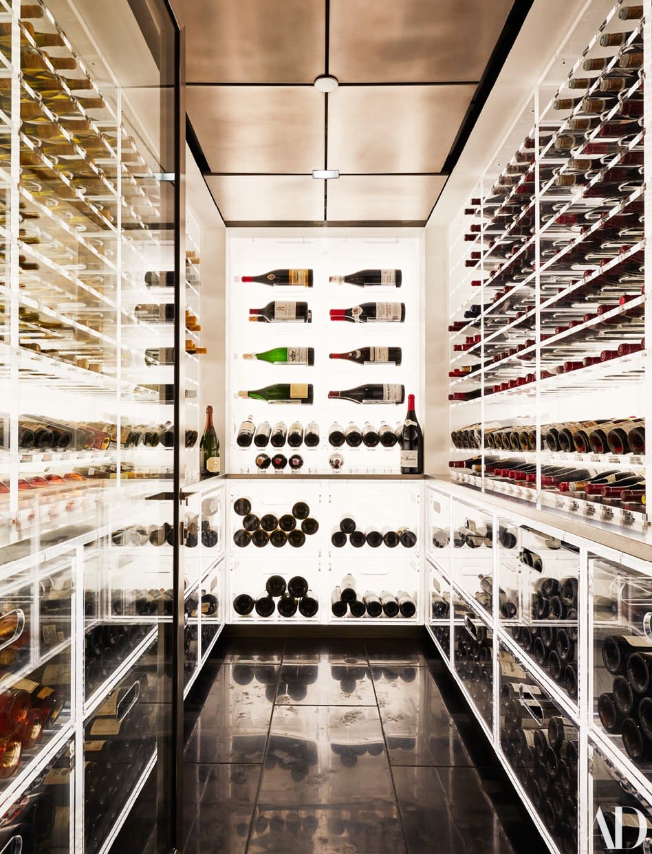Ingrao designed a custom lucite wine room.