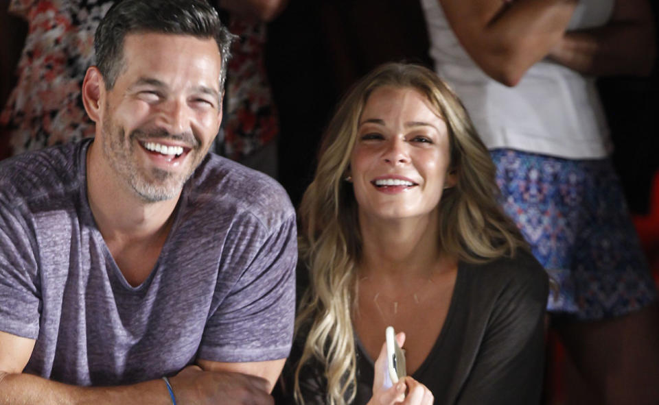<p>LeAnn Rimes left husband Dean Sheremet in 2009 after she had an affair with actor Eddie Cibrian on the set of Northern Lights, a Lifetime made-for-TV film. Cibrian was also married and had two sons. Rimes said about the affair: “I hate that people got hurt, but I don’t regret the outcome.“ The duo married in 2011.</p>