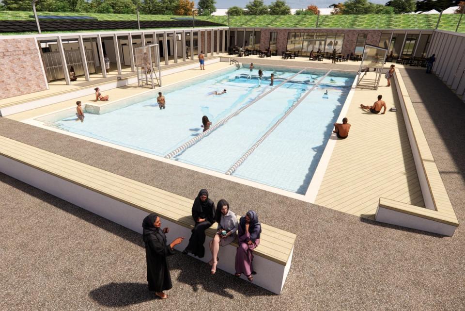 Designs showing the layout of the pool (Redbridge Council)