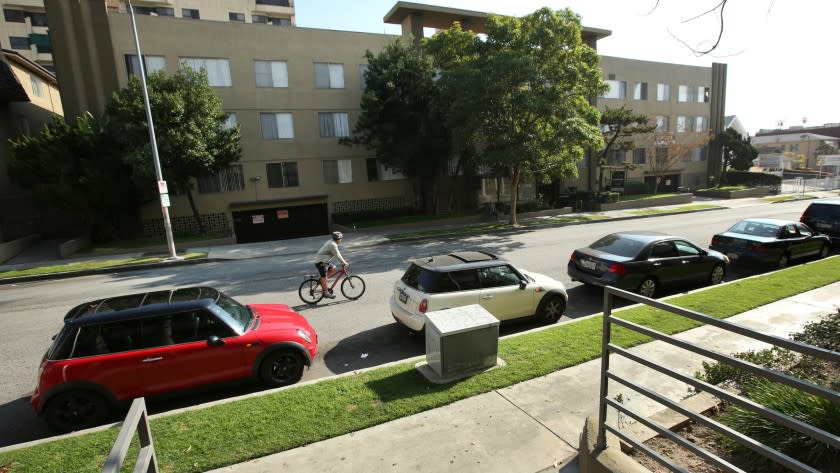 The east side of Kingsley Drive, north of 8th St. in the Koreatown neighborhood of Los Angeles on Jan. 8, 2015.