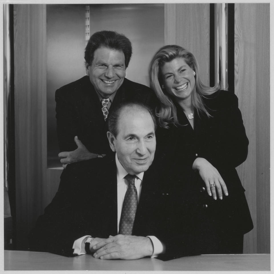 Fred Samuel, seated, with son Henri and granddaughter Valérie, around 1995