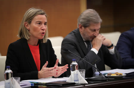 European Union Foreign Policy Chief Federica Mogherini speaks during a meeting in Ankara, Turkey November 22, 2018. Cem Ozdel/Turkish Foreign Ministry/Handout via REUTERS