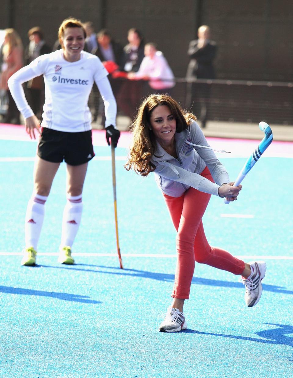 <p>Before she was the Duchess of Cambridge, Kate Middleton could be found competing on the field hockey field. The Duchess not only played during her time at boarding school, but <a href="https://www.closerweekly.com/posts/what-was-kate-middleton-like-in-college-155741/" rel="nofollow noopener" target="_blank" data-ylk="slk:tried out a number of times;elm:context_link;itc:0;sec:content-canvas" class="link ">tried out a number of times</a> for the team at the University of St. Andrews. </p>