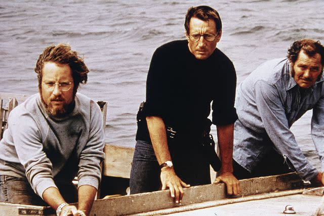 <p>Universal Studios/Courtesy of Getty Images</p> From left: Richard Dreyfuss, Roy Scheider and Robert Shaw in <em>Jaws</em> (1975)