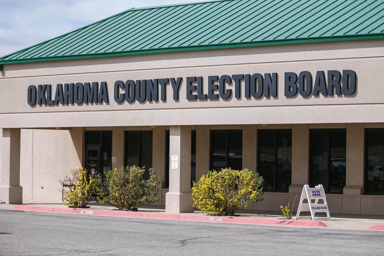 The Oklahoma County Election Board is shown in March during early voting.