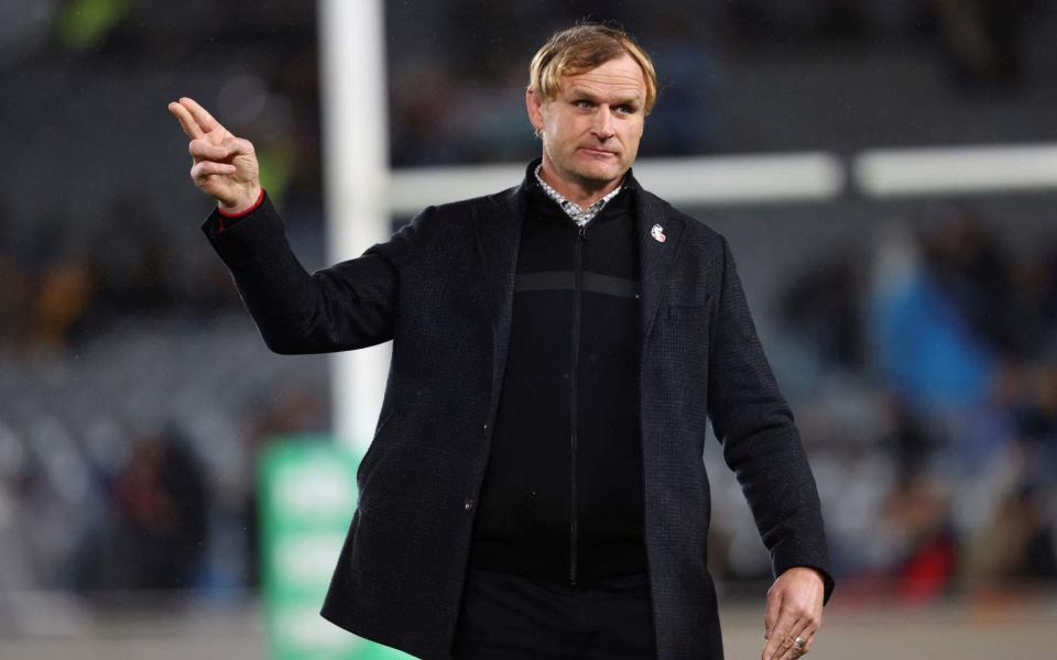 Crusaders coach Scott Robertson looks on during the Super Rugby Pacific final match between the New Zealand's Blues and the Crusaders at Eden Park in Auckland