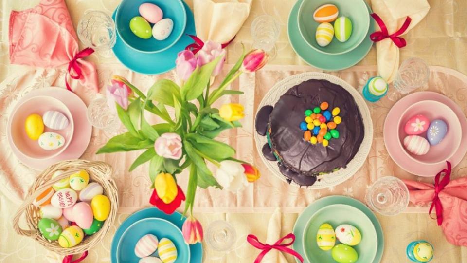 table set for Easter