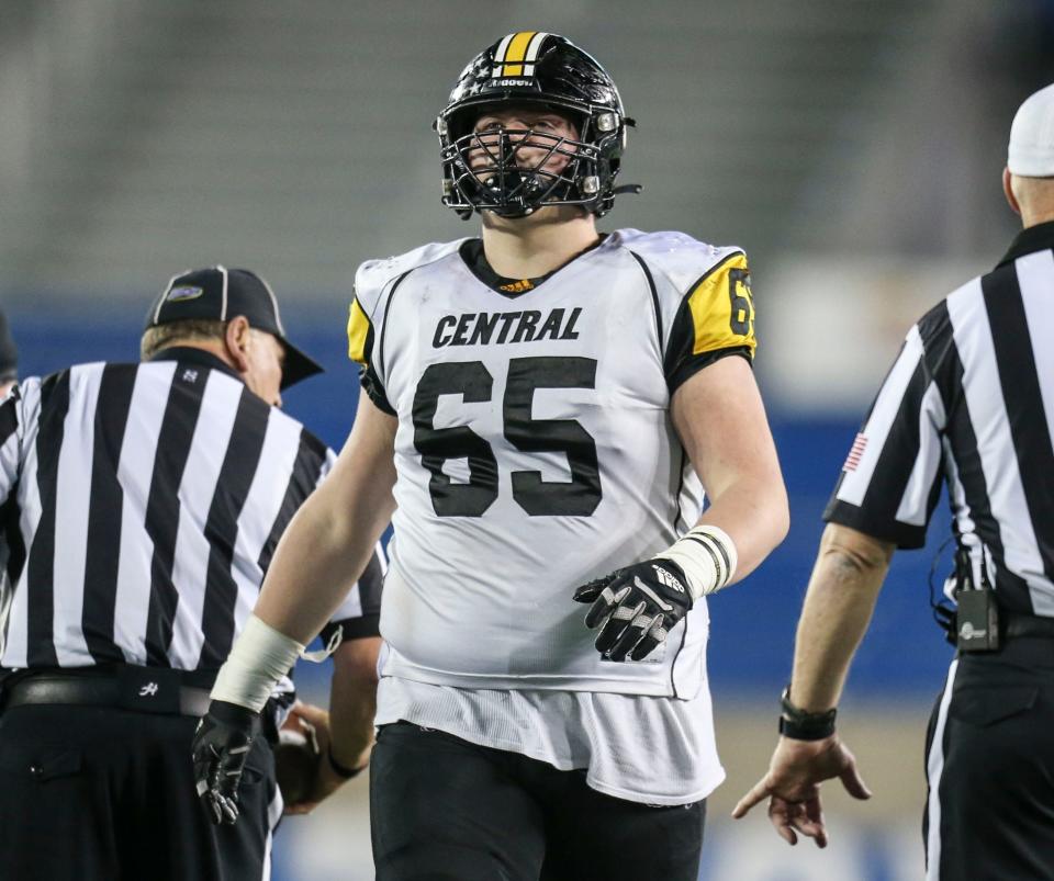 Grant Bingham of Johnson Central, here at the 2021 4A championship game, was part of the Kentucky football program the past two seasons. He announced last week he would enter the transfer portal.