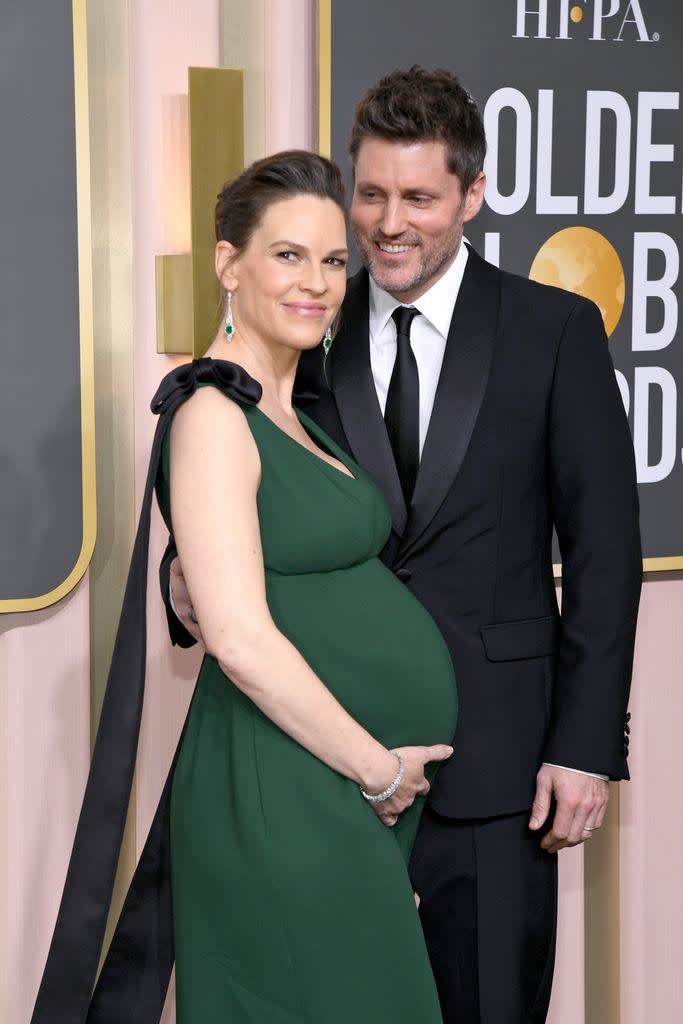 Hilary Swank with Philip Schneider on the red carpet 