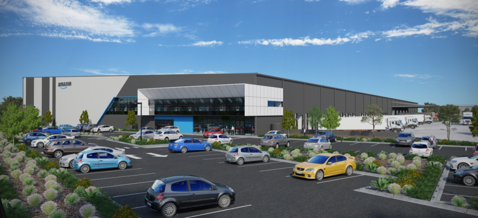 Artist's impression of the new Amazon fulfilment centre in Melbourne.