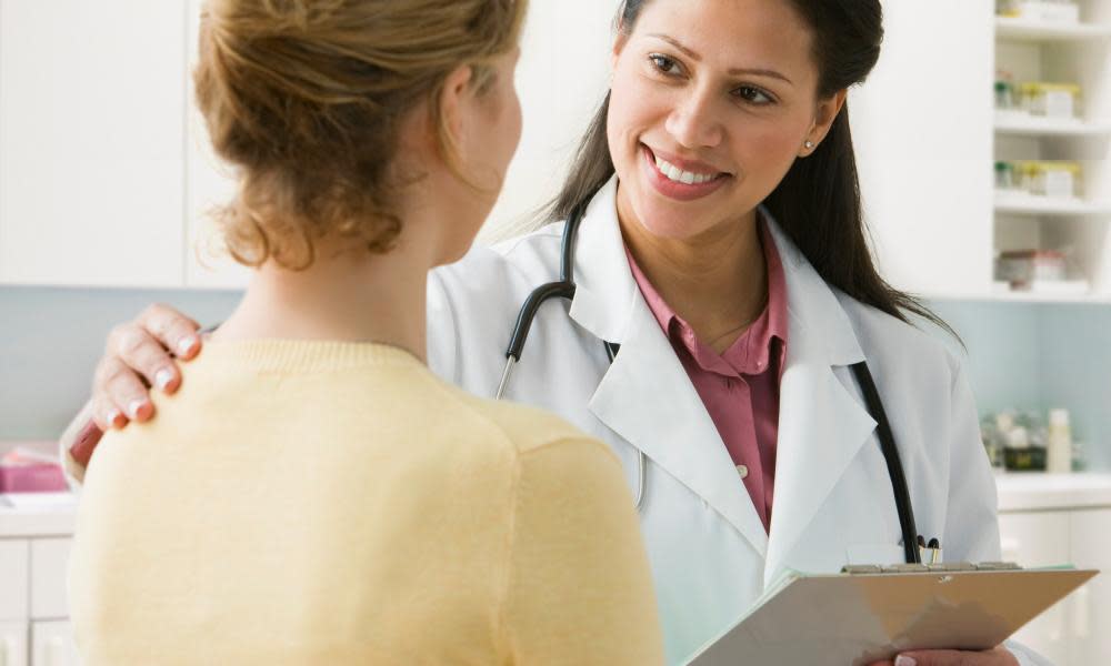 Female doctor and patient