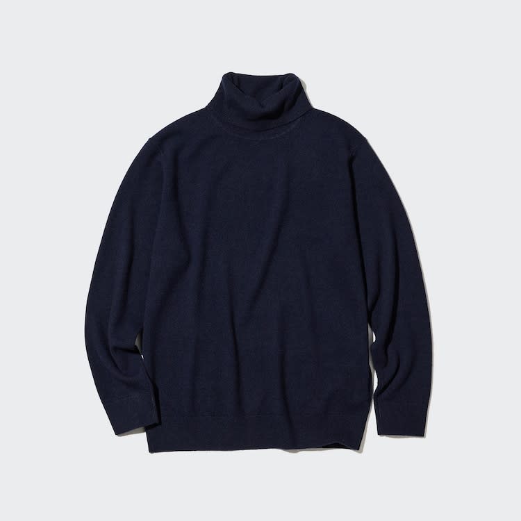 Men's cashmere sweater, Uniqlo men's cashmere long-sleeve turtleneck