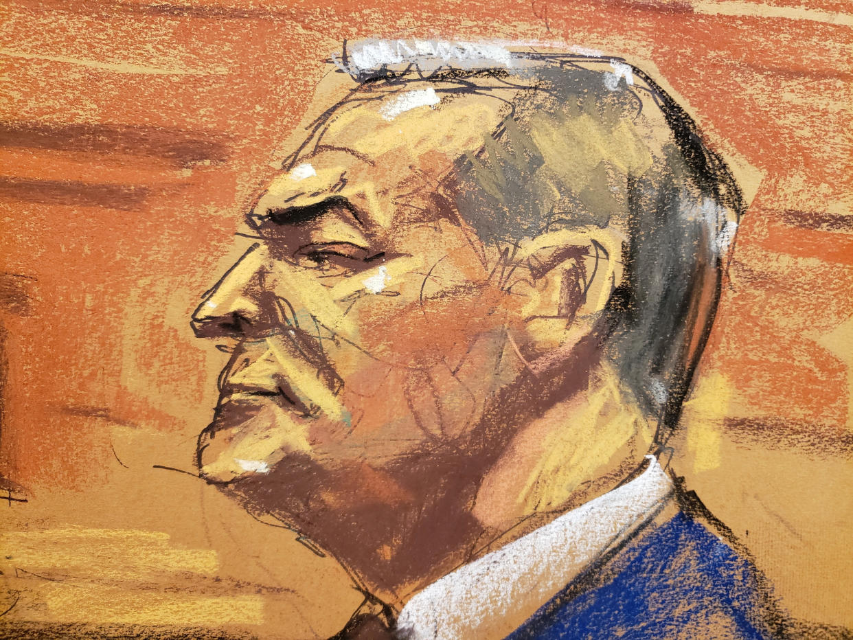 Courtroom sketch of Genaro García Luna.