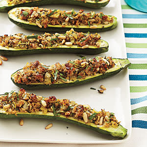 Stuffed Zucchini with Cheesy Breadcrumbs