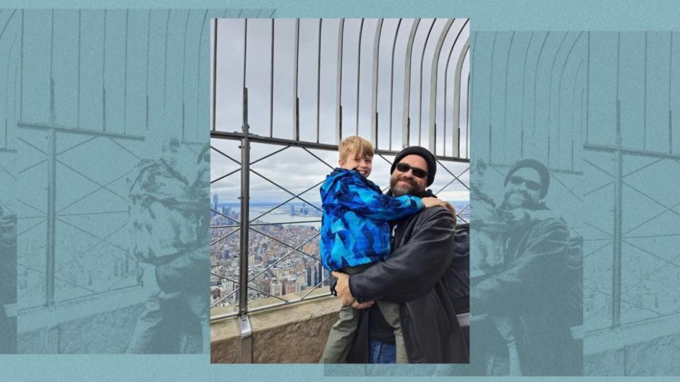 Sammy Teusch and his dad, Sam, in New York City