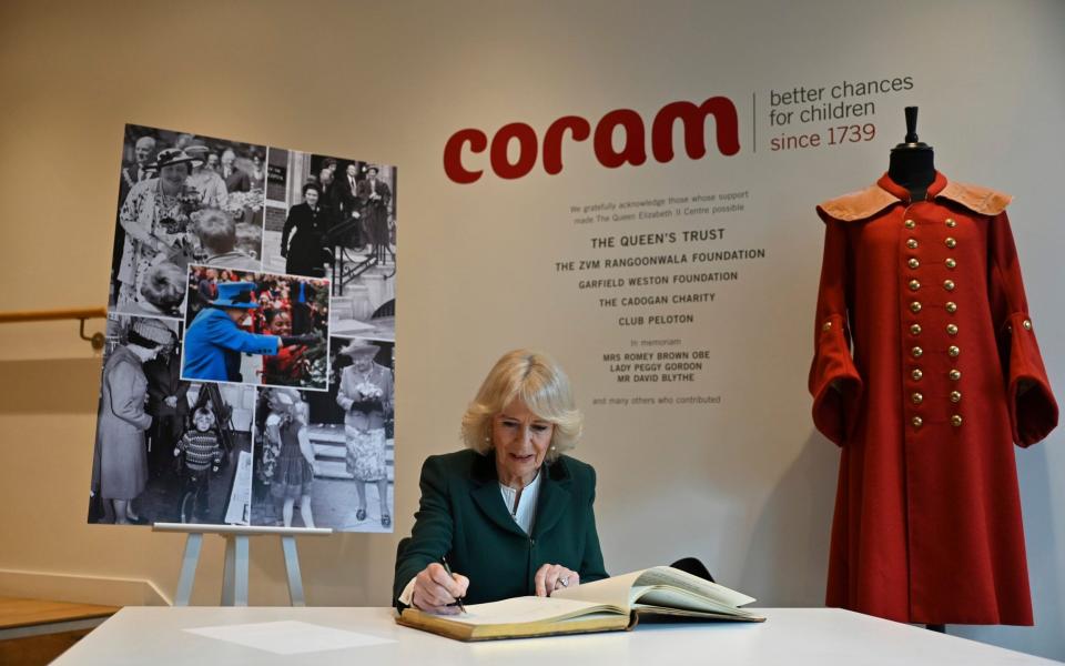 Camilla wrote in the same visitors' book that Queen Elizabeth II signed in both 1936 and 2018 - Justin Tallis/AFP