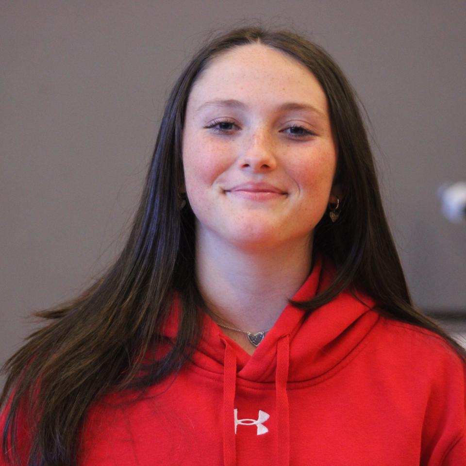Bishop Kenny softball pitcher Kaitlyn Gilmore is pictured at High School 9:12 Spring Sports Media Day. The senior is nearing 200 strikeouts for the season.