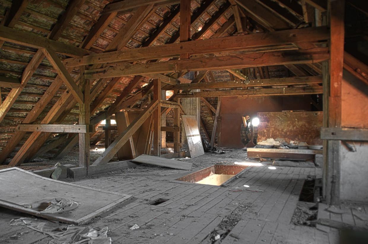 Picture showing the layout of an attic.