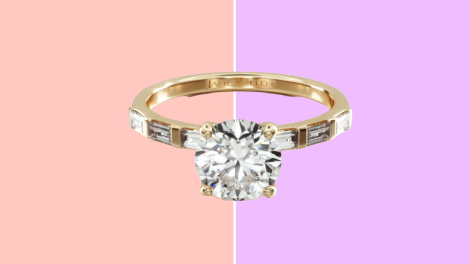 Best James Allen engagement rings: Baguette Row Diamond engagement ring