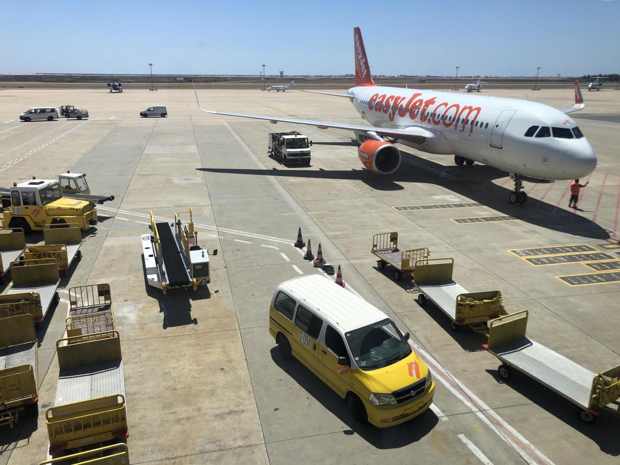 Sunny outlook? An easyJet Airbus at Faro airport in Portugal: Simon Calder