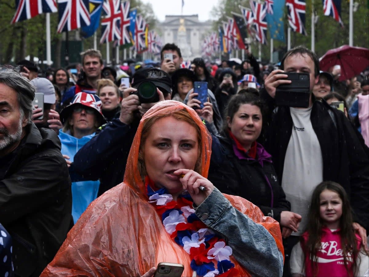 A crowd gathers at the Mall for the King’s coronation  (Getty Images)