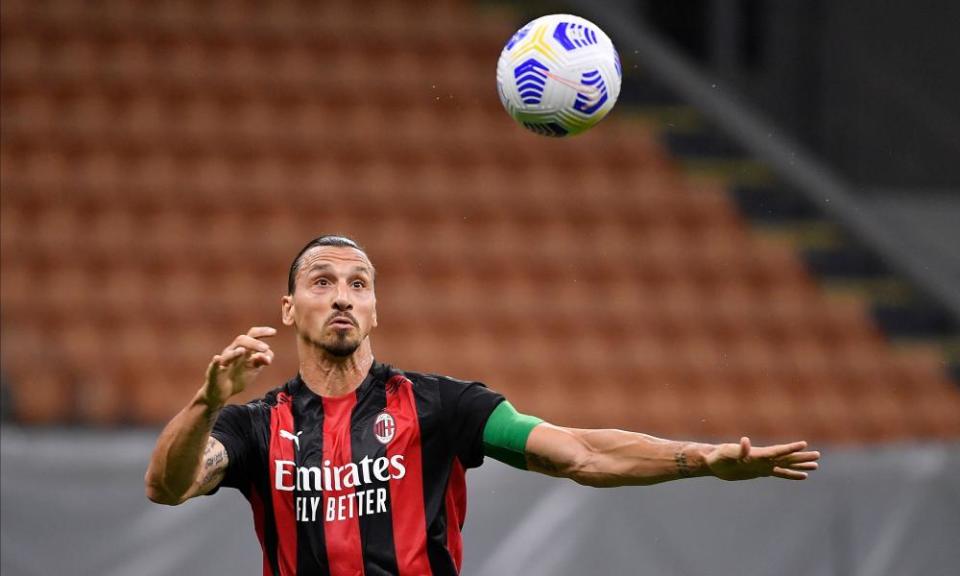 Zlatan Ibrahimovic in action against Monza in a pre-season friendly
