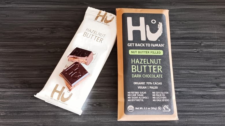 hazelnut butter dark chocolate bar