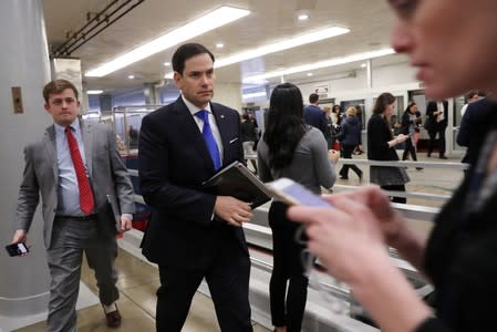 FILE PHOTO: U.S. Senator Rubio arrives at the U.S. Capitol in Washington