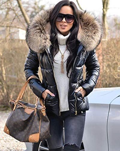 Quilted Winter Coat with Fur Collar