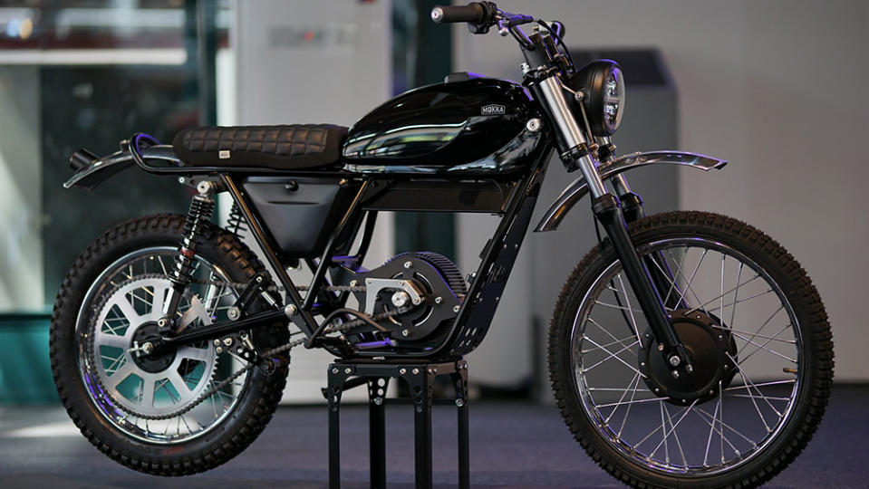 The Mokka Cycles electric Garelli KL50 conversion motorcycle
