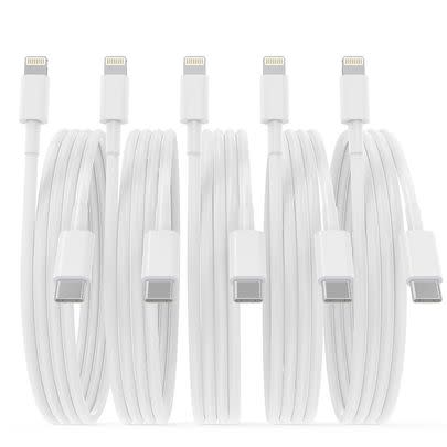 A set of five 6-foot USB-C fast charging cables