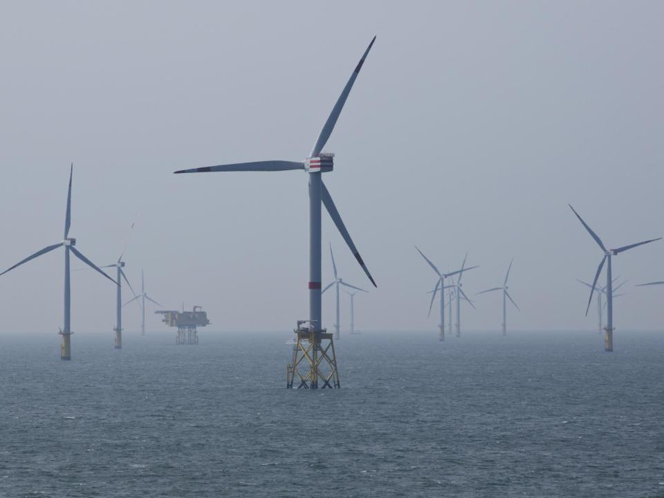 Wind turbines in Helgoland in the German North Sea (Christian Charisius/Reuters)