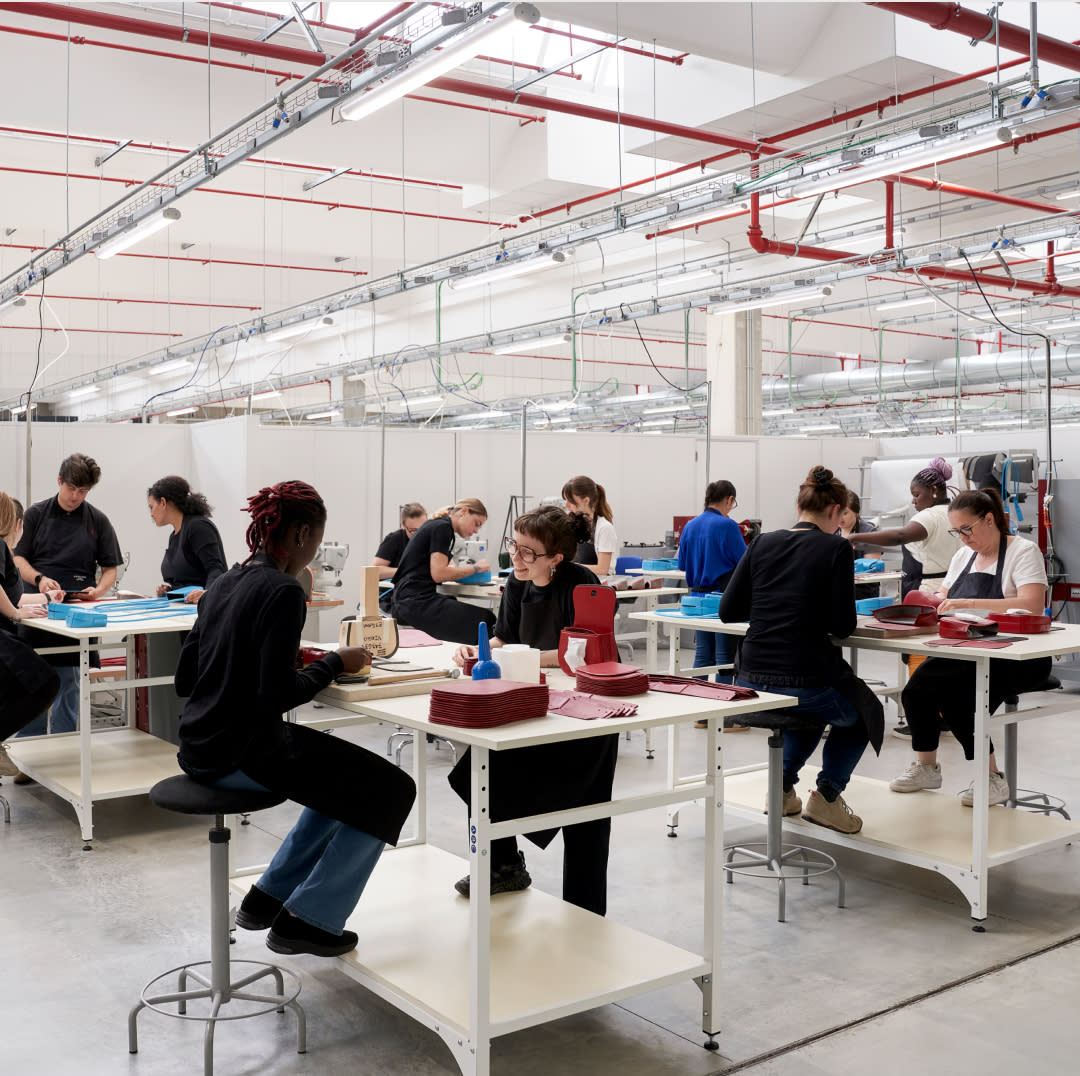  Students studying at Bottega Veneta's new academy, Accademia Labor et Ingenium. 