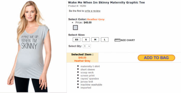 Wake Me Up When I'm Skinny maternity shirt