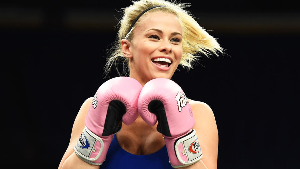 Paige VanZant, pictured here at an open workout for fans and media in 2018.