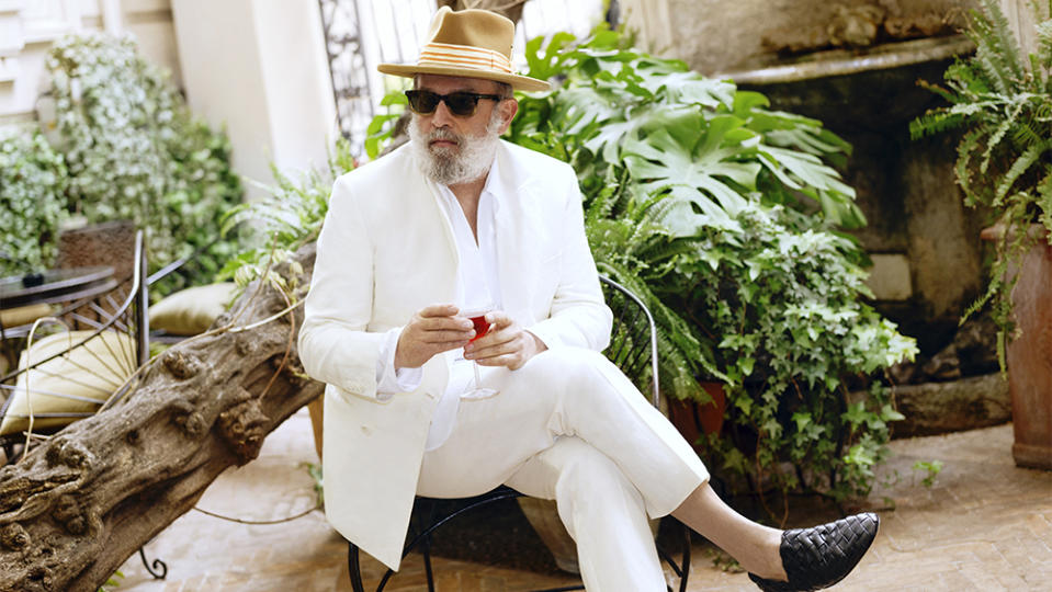 Rabensteiner in Brioni’s linen suit (,300) at Rome’s Hotel Locarno. - Credit: Matches