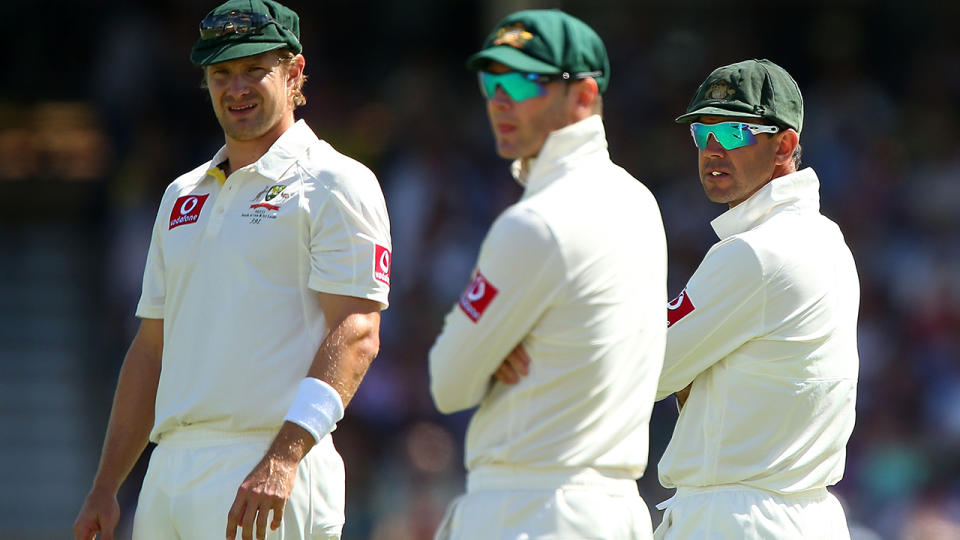 Michael Clarke, pictured here with Shane Watson and Ricky Ponting in 2012.