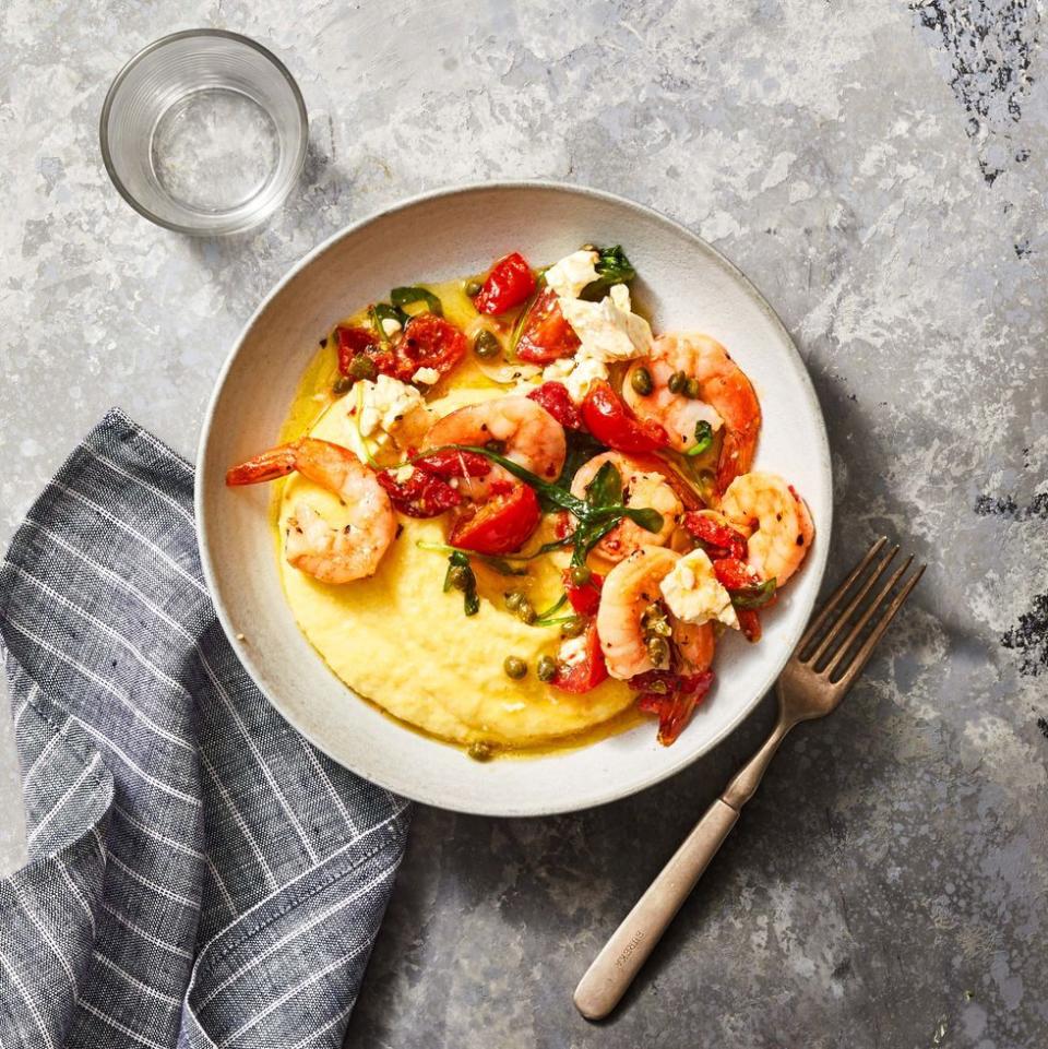 Roasted Feta Shrimp and Polenta