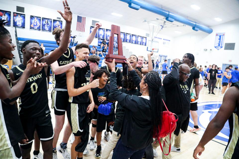 Gateway High pulled out the win in overtime over Canterbury in their Class 3A-District 8 final boys basketball game, February 11, 2022.