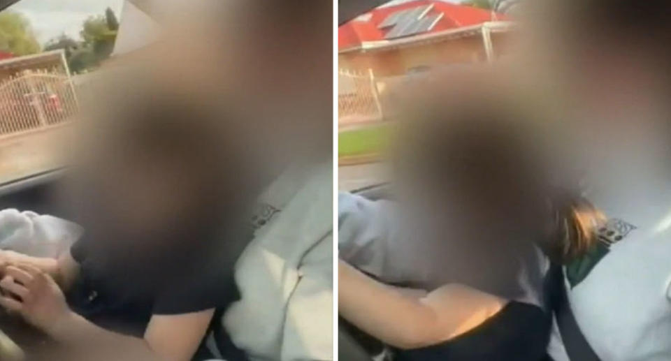 Girl, 3, driving car on mum's lap in Adelaide