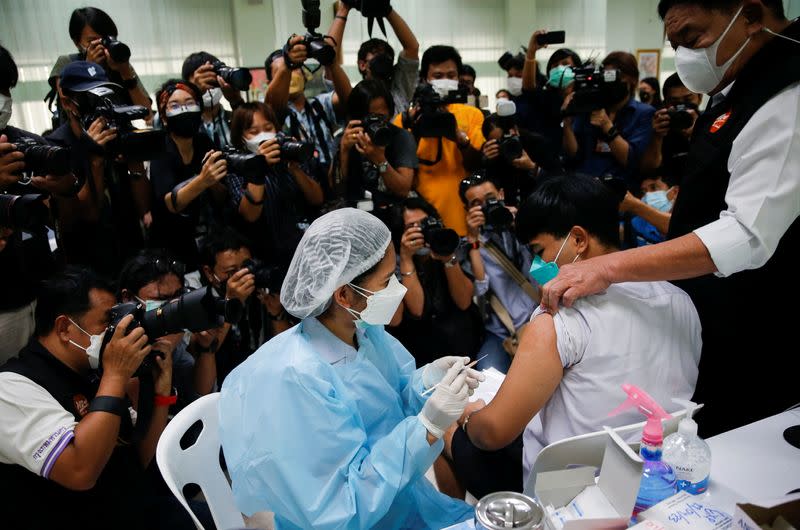 Ahead of schools reopening, high school students get vaccinated in Bangkok