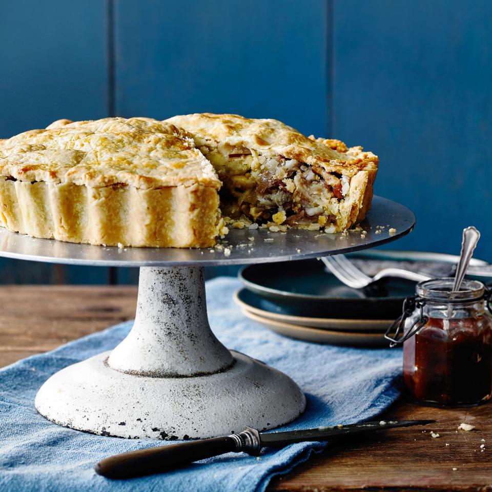 Vegetarian Cheese, Pear and Walnut Pie