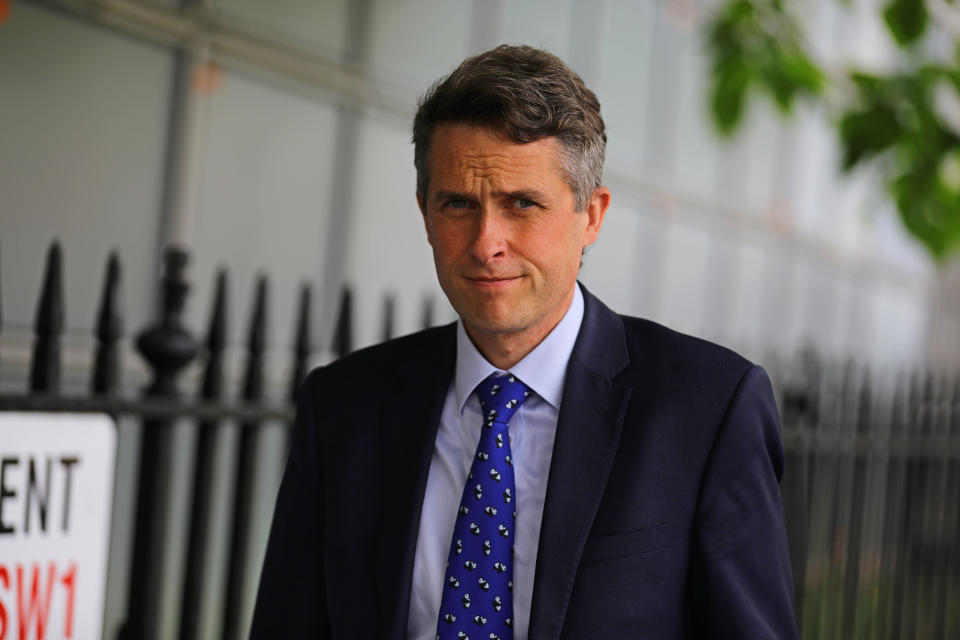Secretary of State for Education Gavin Williamson in Parliament Square in Westminster, London.