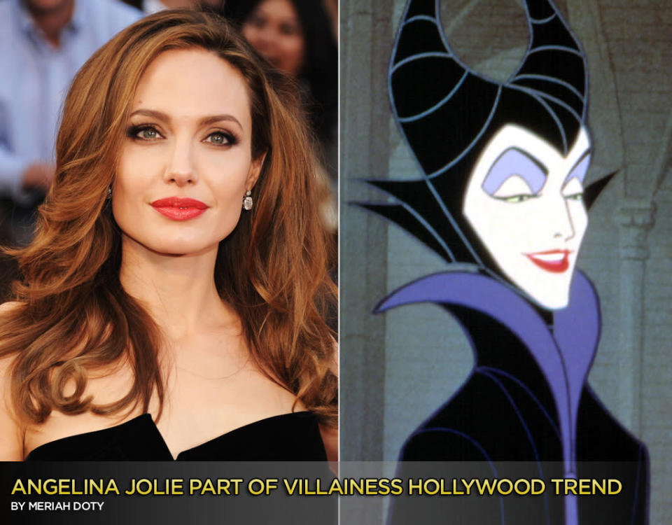 Angelina Jolie has an uncanny knack for bending movies into submission. Just as "Salt" became her star vehicle in 2010—in spite of the fact that it was written for a male lead and was originally set to star Tom Cruise—Jolie plays the title role as the villainess in Disney's live-action "Maleficent." <br><br>Based on "Sleeping Beauty," this film inverts the classic fairy tale by focusing on the story of Maleficent and why she is driven to curse a princess. <span>This is surely a meatier starring role for Jolie than a girl who pricks her finger on a spindle and falls into deep sleep.</span> Disney has announced the film will be in theaters March 14, 2014.<br><br>"I’ve already got my horns fitted. My kids are very happy," Jolie said in a <a href="http://insidemovies.ew.com/2012/03/26/angelina-jolie-leg-maleficent/4/" rel="nofollow noopener" target="_blank" data-ylk="slk:recent interview with EW;elm:context_link;itc:0;sec:content-canvas" class="link ">recent interview with EW</a>. <br><br>Indicative of a trend, other Academy Award winning actresses who are playing villainesses include: Charlize Theron, Julia Roberts, Rachel Weisz, and Susan Sarandon.