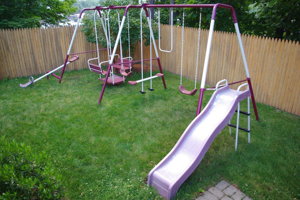 purple swing set